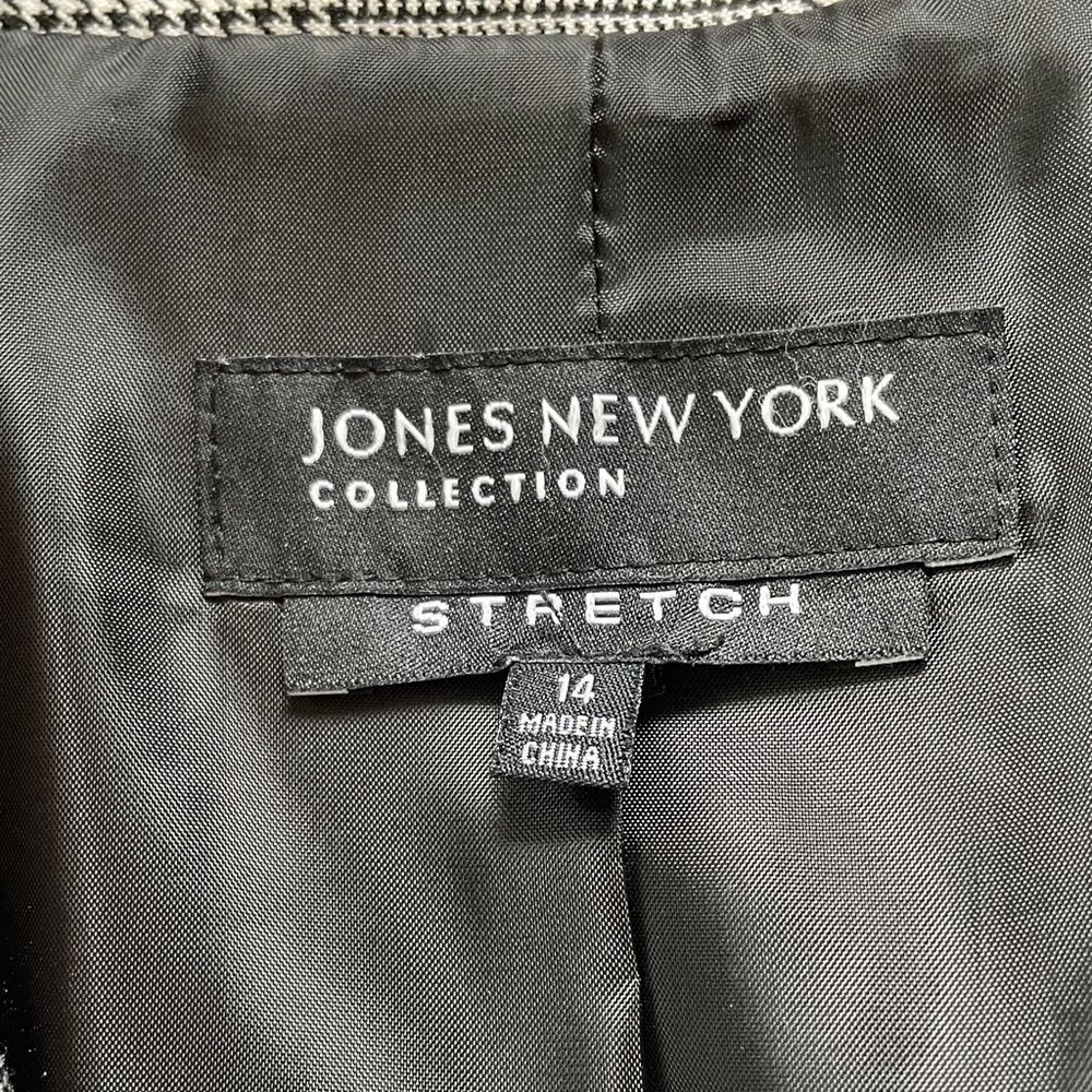 Women’s Jones New York Stretch Size 14 Plaid Blazer - Picture 7 of 9